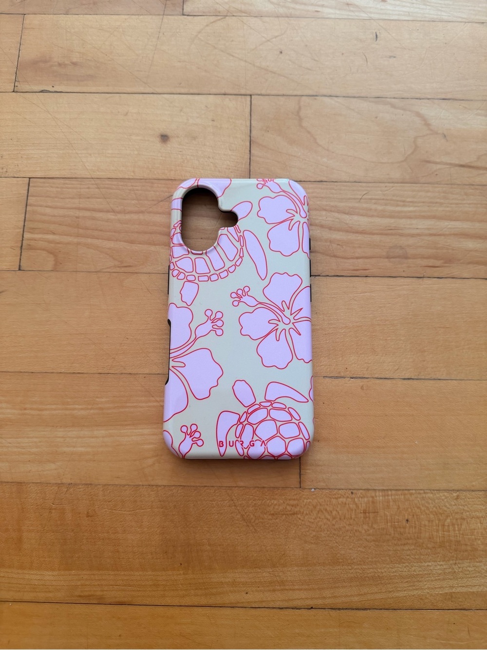 Burga Pink Floral & Turtle Pattern Phone Case